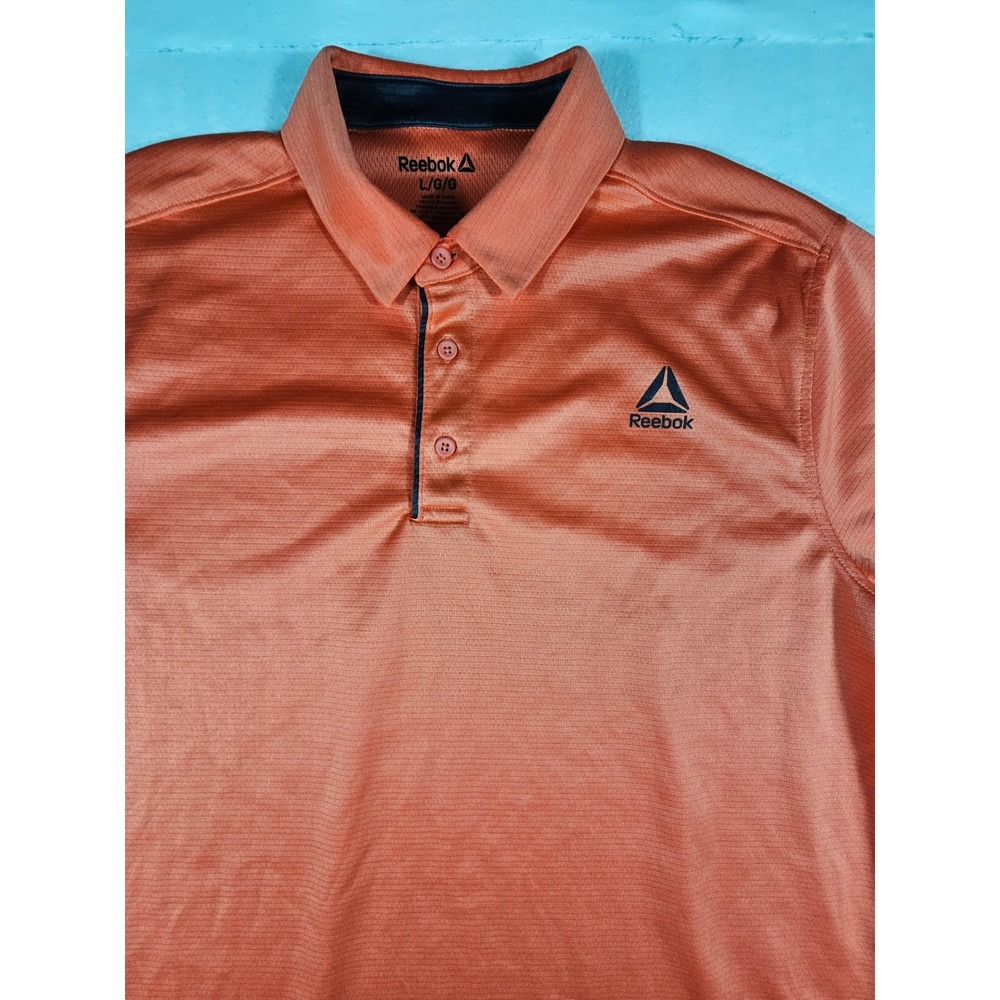 Reebok Mens Orange Performance Golf Polo‎ Shirt Short Sleeve REM241TS37F Large